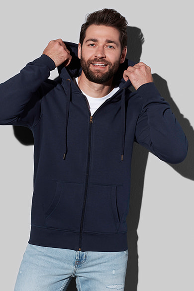 Чоловічий светер з капюшоном на блискавці