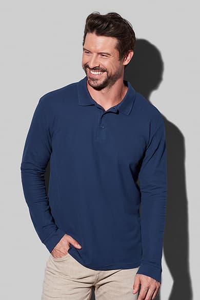 Long sleeve polo shirt for men