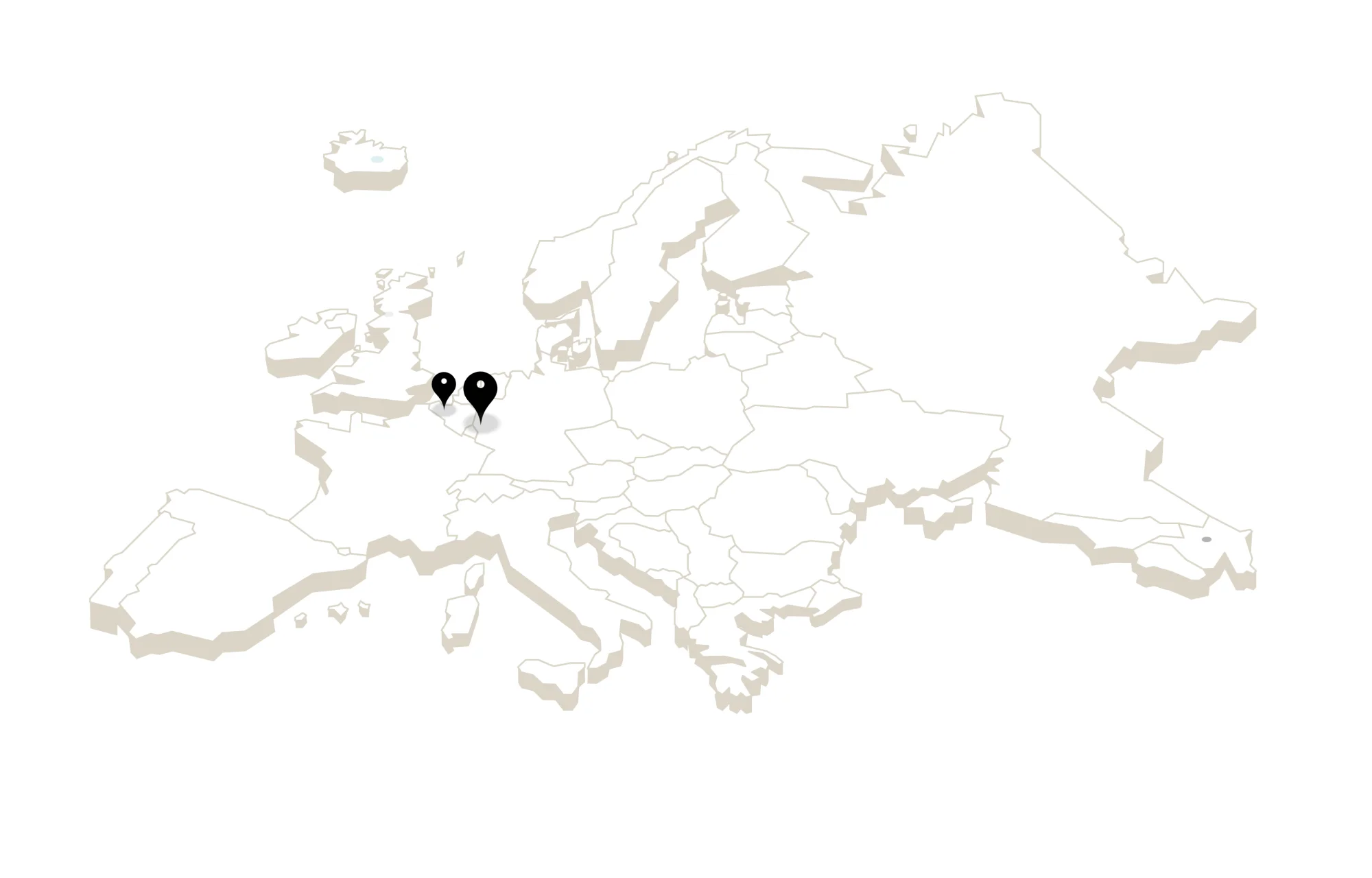 Europe map with Stedman locations