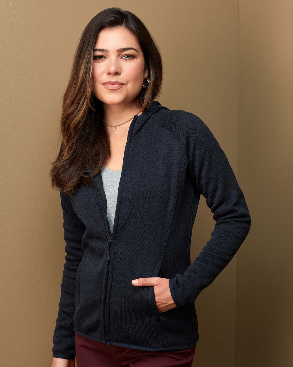 Lux Hooded Knitfleece Jacket